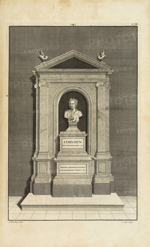 Sepulchral monument of John Dryden, Westmonasterium, or, the history and antiquities of the abbey church of St. Peters