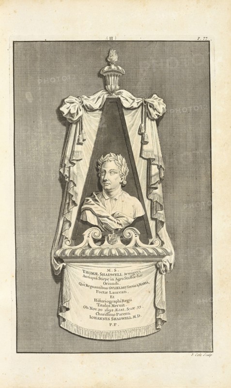Sepulchral monument of Thomas Shadwell, Westmonasterium, or, the history and antiquities of the abbey church of St. Peters