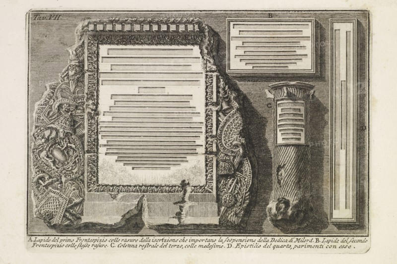 Lapide del primo frontespizio, Lettere di givstificazione, Piranesi, Giovanni Battista, 1720-1778, Etching, 1757