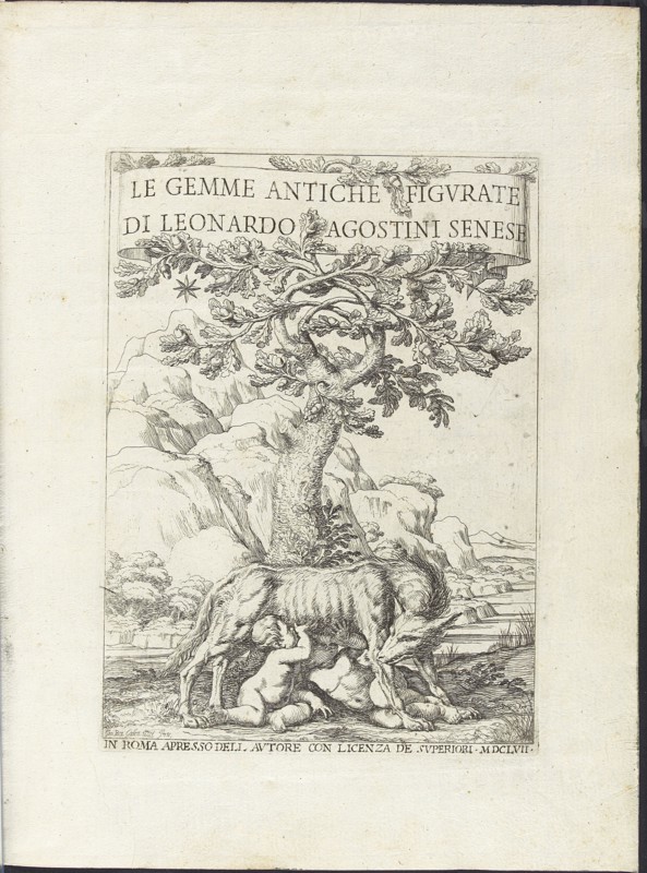 Frontispiece of volume 1, Le gemme antiche figurate, Agostini, Leonardo, 1593-ca. 1670, Bellori, Giovanni Pietro, 1615?-1696