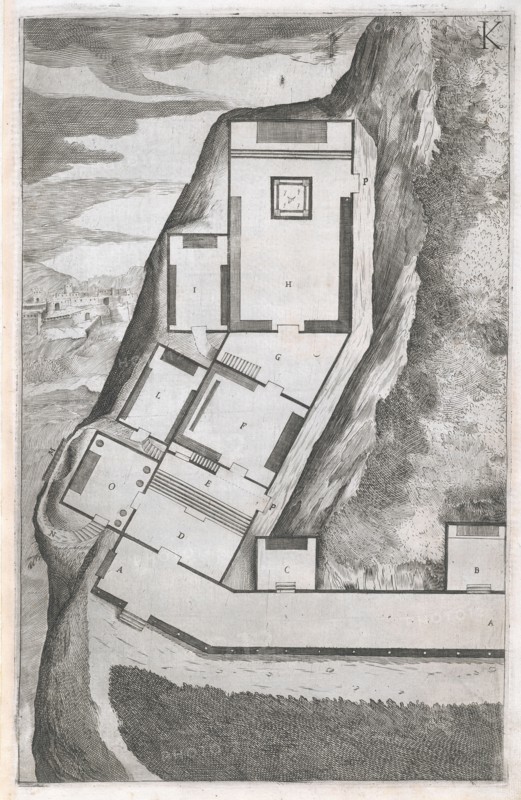 Leaf K: Plan, Descrizione del sacro monte della Vernia, Ligozzi, Jacopo, 1547-1626, Moroni, Lino, Engraving, 1612