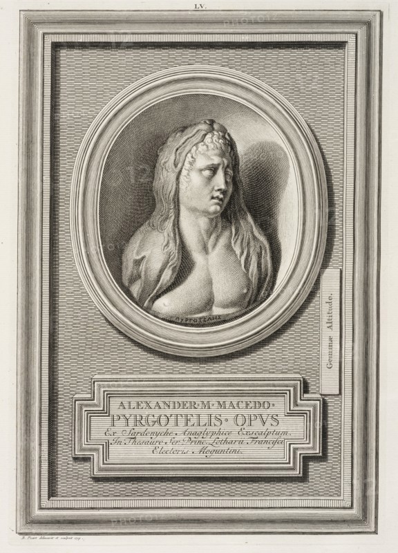 Alexander the Great of Macedonia, Pierres antiques gravées, sur lesquelles les graveurs ont mis leurs noms, Picart, Bernard