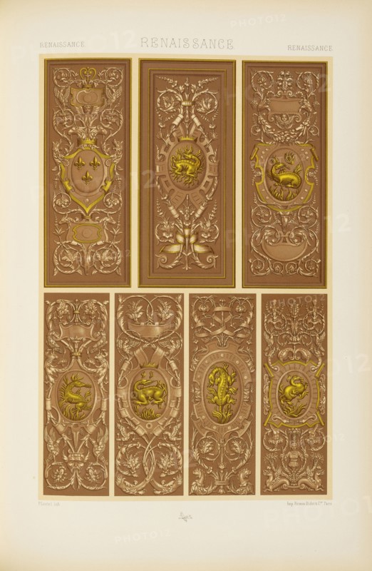 Renaissance L'ornement polychrome, Firmin-Didot, Firm, Lestel, P, Racinet, A., Auguste, 1825-1893, Chromolithograph