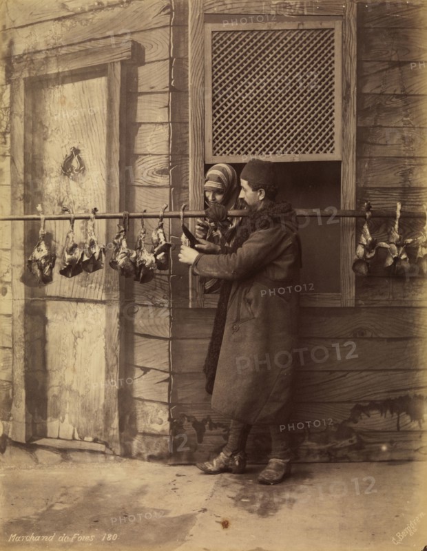 Marchand de foies, orientalist photography, Berggren, Guillaume, ca. 1870