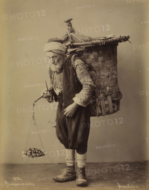 Marchand de dattes, orientalist photography, Sebah and Joaillier, ca. 1870