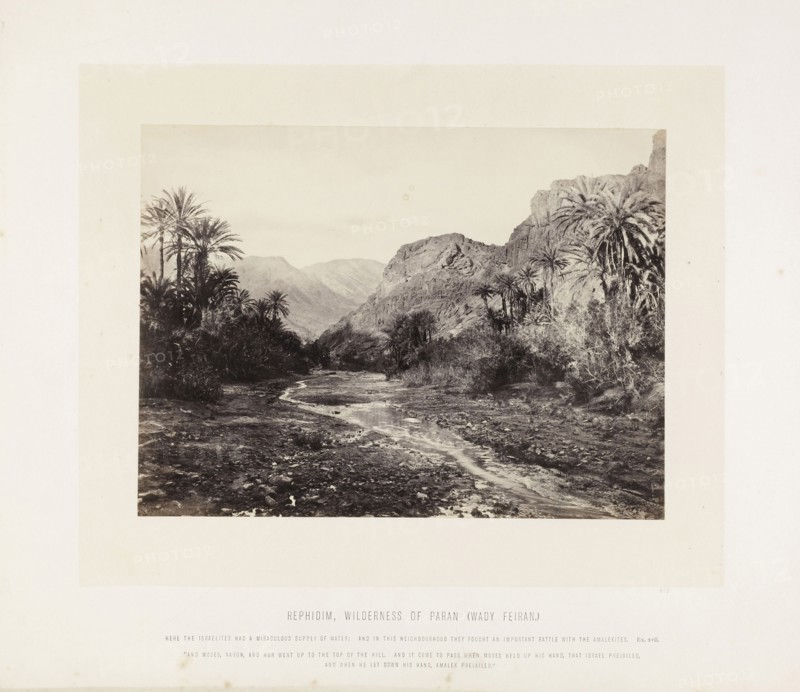 Rephidim, wilderness of Paran, Wady Feiran),orientalist photography, F. Frith, Good, Frank M., 1860s