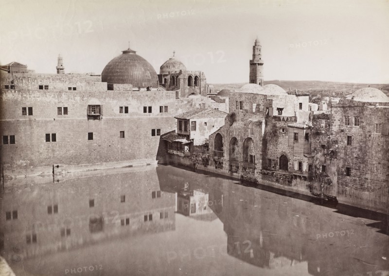 Pool of Hezekias, orientalist photography, Maison Bonfils, Albumen print, 1880s