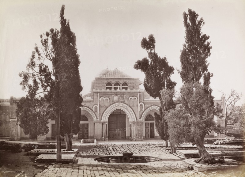 El-Aksa mosque, orientalist photography, Bonfils, Félix, 1831-1885, 1880s