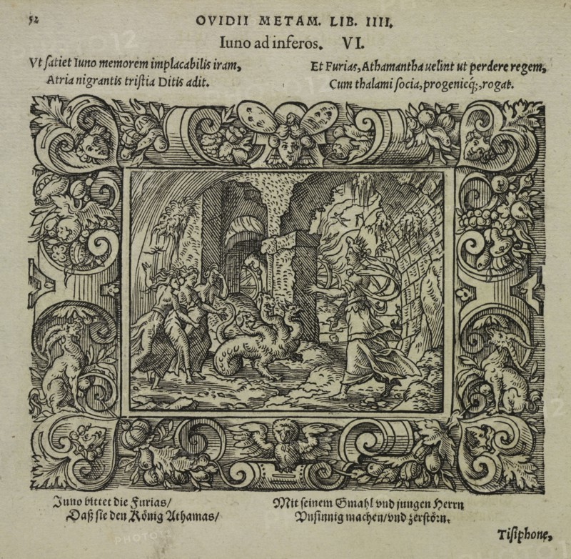 Iuno ad inferos, Iohan. Posthii Germershemii Tetrasticha in Ovidii Metam. lib. XV. qvibus accesserunt Vergilij Solis figurae