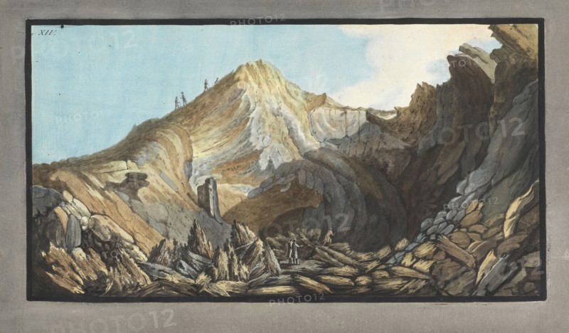 View of the crater, or inside of the cone of the little mountain, Campi Phlegræi., Fabris, Peter, 18th cent., Hamilton, William