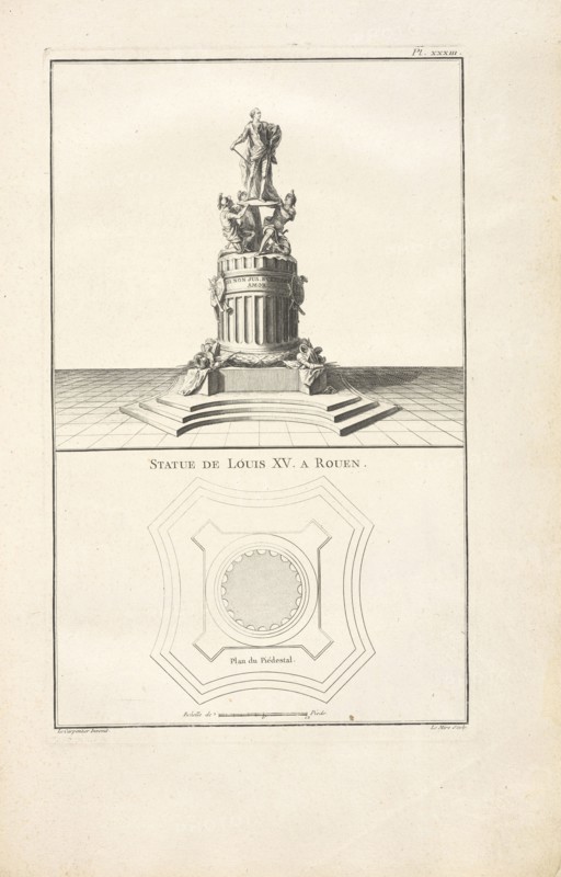 Statue de Louis XV. a Rouen, Monumens érigés en France a la gloire de Louix XV, Le Carpentier, Antoine Mathieu, 1709-1773