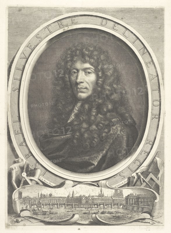 Israel Silvestre delineator regis, Edelinck, Gérard, 1640-1707, Le Brun, Charles, 1619-1690, Engraving, black-and-white, ca