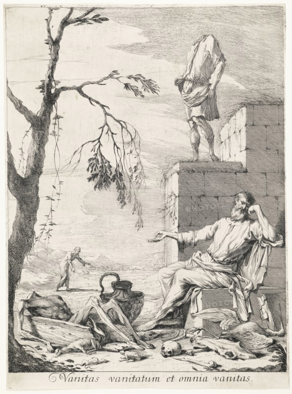 Vanitas vanitatum et omnia vanitas, Ehinger, Gabriel, Etching, engraving, black-and-white, ca. 1680
