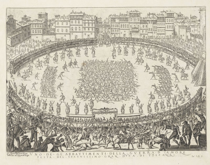 Vno de gl'abbattimenti della gverra d'amore festa del serenissimo gran dvca di Toscana, Italian theater prints, Callot, Jacques