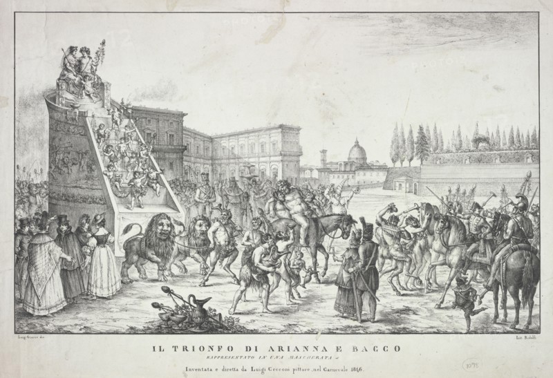 Il trionfo di Arianna e Bacco: rappresentato in una mascherata, Collection of festival prints, 1530-1887, Cecconi, Luigi, Giarrè