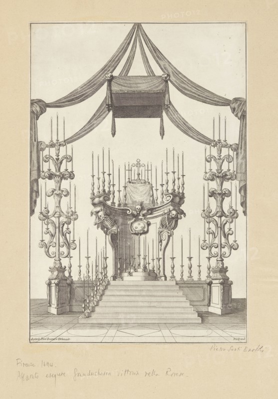 Catafalque, Collection of festival prints, 1530-1887, Bartoli, Pietro Santi, 1635-1700, Ferri, Antonio, d. 1716, Engraving