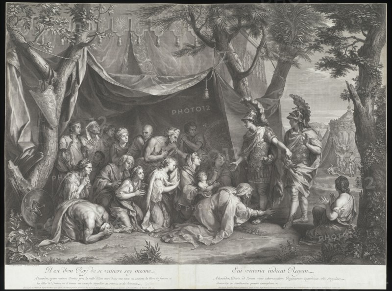 Tent of Darius, Battles of Alexander, Edelinck, Gérard, 1640-1707, Le Brun, Charles, 1619-1690, Etching, engraving