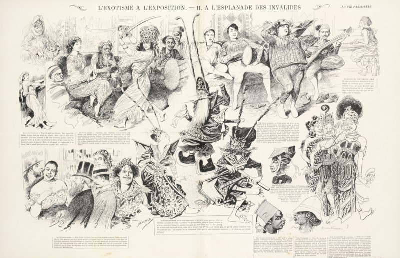 L'exotisme à l'exposition II. A l'esplanade des Invalides, Baudouin, Armand, Marcelin, Emile, 1825-1887, Rougeron, Vignerot