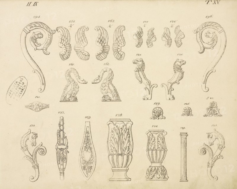 Animal and floral ornaments, Abbildungen von geprägten Ornamenten: Heft I-XII, Bruckmann, Peter, Engraving, between 1815