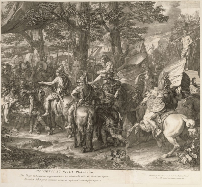 Alexander and Porus, Battles of Alexander, Audran, Gerard, 1640-1703, Le Brun, Charles, 1619-1690, Etching, engraving
