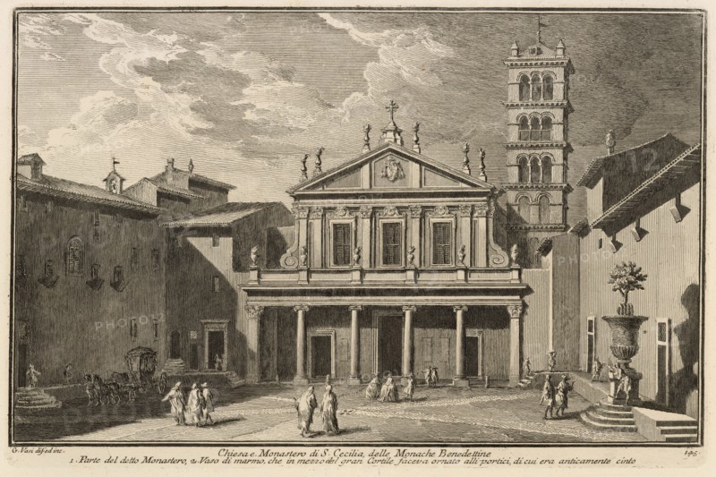 Chiesa e monastero di S. Cecilia, delle monache benedettine, Delle magnificenze di Roma antica e moderna, Vasi, Giuseppe, 1710