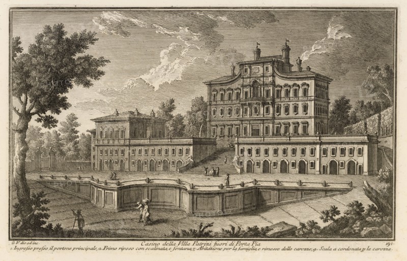 Casino della Villa Patrizi Fuori di Porta Pia, Delle magnificenze di Roma antica e moderna, Vasi, Giuseppe, 1710-1782, Engraving