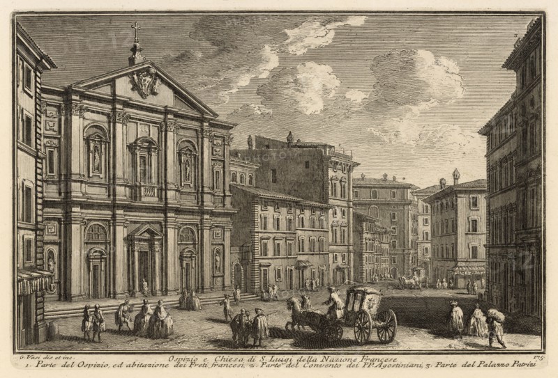 Ospizio e Chiesa di S. Luigi della Nazione Francese, Delle magnificenze di Roma antica e moderna, Vasi, Giuseppe, 1710-1782