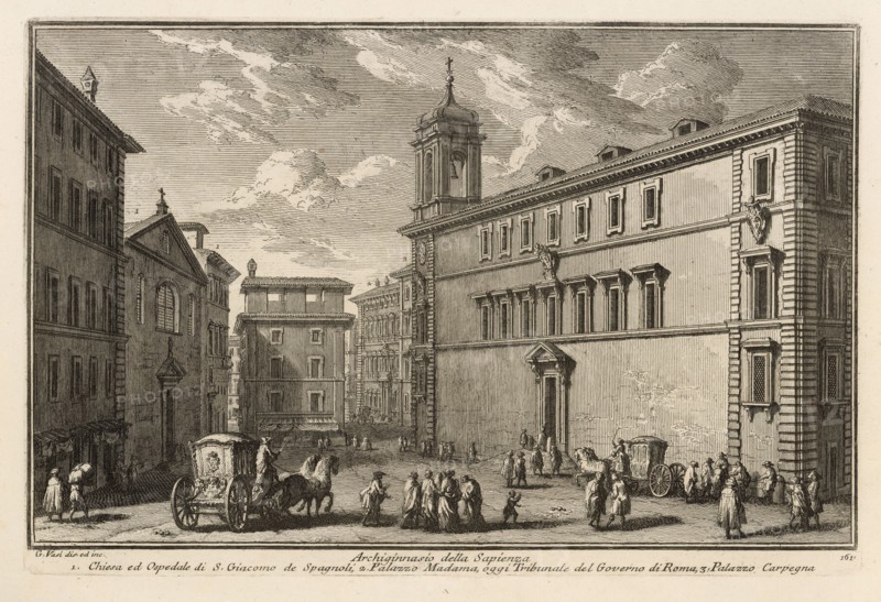 Archiginnasio della Sapienza, Delle magnificenze di Roma antica e moderna, Vasi, Giuseppe, 1710-1782, Engraving, between 1747