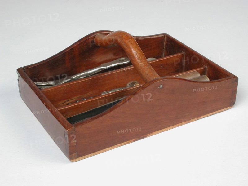 Te Poel, Mahogany miniature cutlery tray, cutlery tray kitchen utensils miniature toy relaxant model wood, sawn glued nailed
