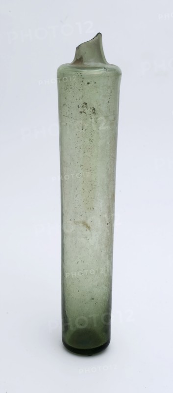 Oblong storage bottle, apothecary bottle perfume bottle bottle holder soil find glass, free blown and formed Oblong stock bottle