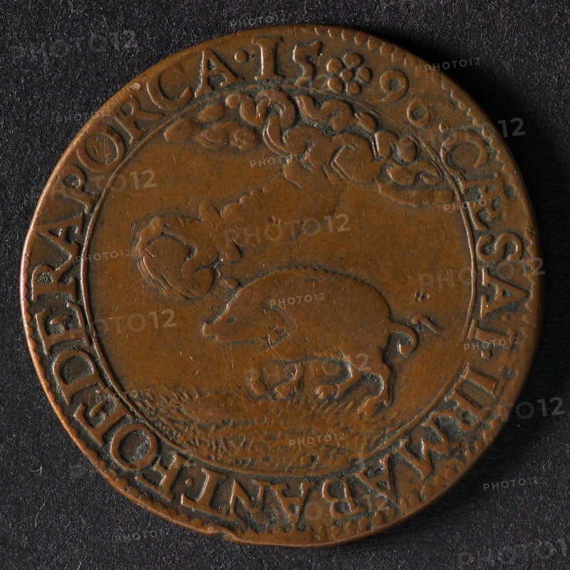Medal on the alliance with France and England against Spain, jeton utility medal medal exchange copper, fortitude and belief