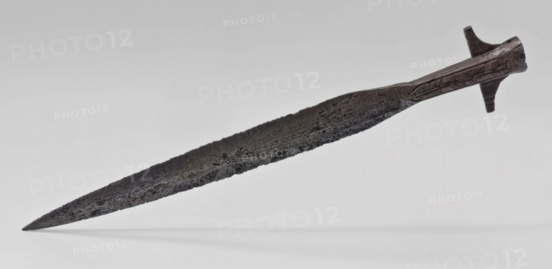Blade, most probably of Frankish wing lance, blade lance arm soil found iron metal, forged draped narrow Narrow lancet-shaped