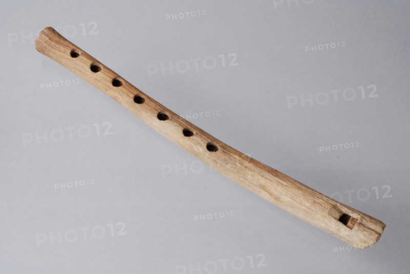 Wooden flute, flute musical instrument sound medium ground find wood, cut bored Wooden flute with seven tone holes at the top