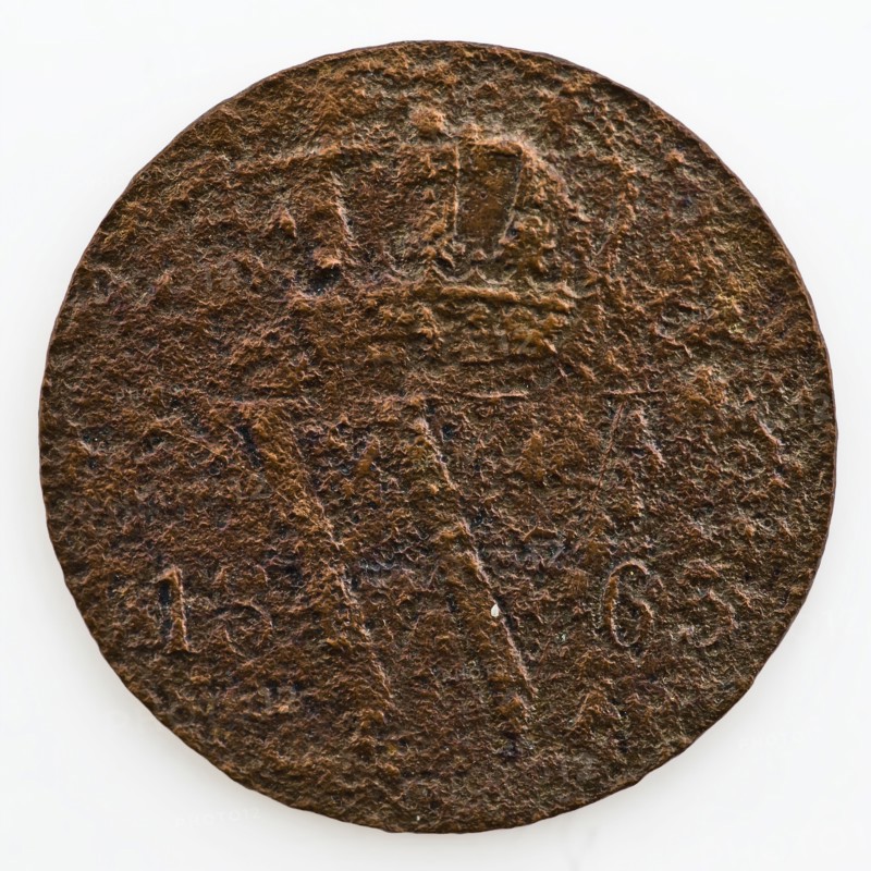Copper cents from 1865 or 1863, cents currency money swap commodity founding copper metal, minted Dutch cents minted under King