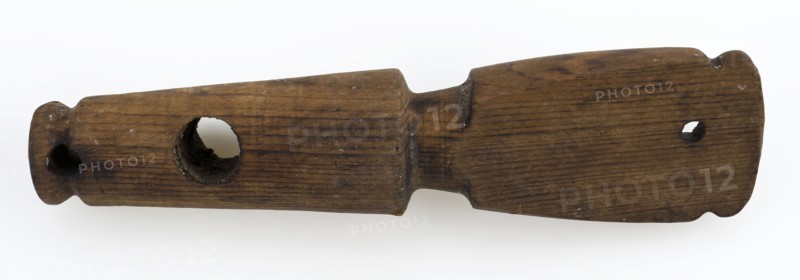 Wooden stopper from tap, stop closure part soil find wood, sawn turned Wooden stopper from tap with wedge-shaped handle. Second