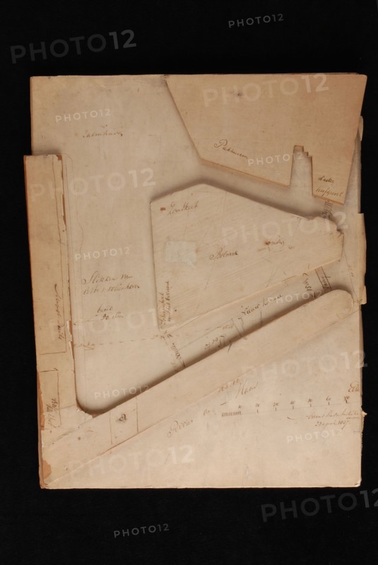 Pieter Adams, Scale model of the design of Zalmhaven in Rotterdam, with original letter from the designer, model model letter