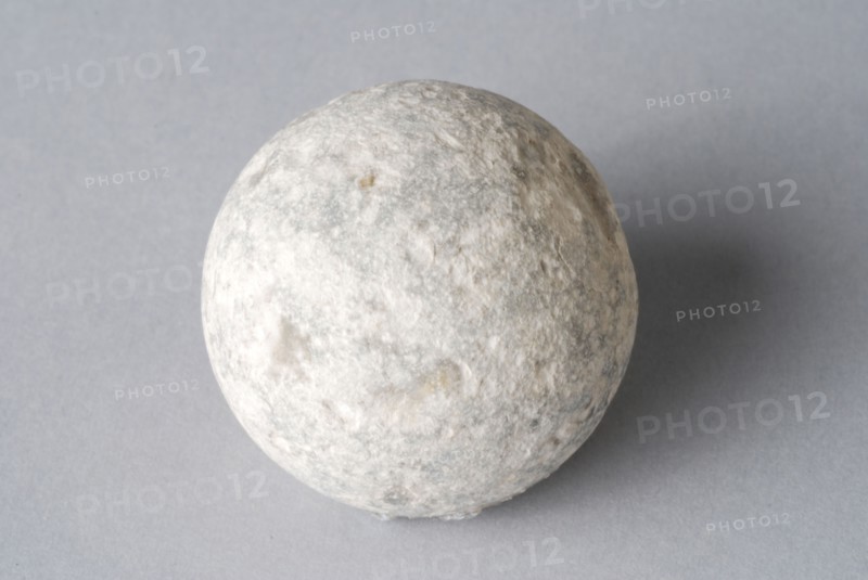 Stone sphere, marble of gray natural stone, marble toy relaxant soil find natural stone stone 3.5 ground archeology import child