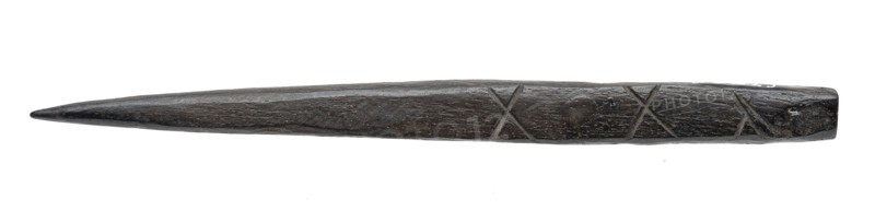 Legs awl or stylus, carved crosses, writing pen prime tool equipment soil finding leg, sawn cut Legs prime or writing pen Marked