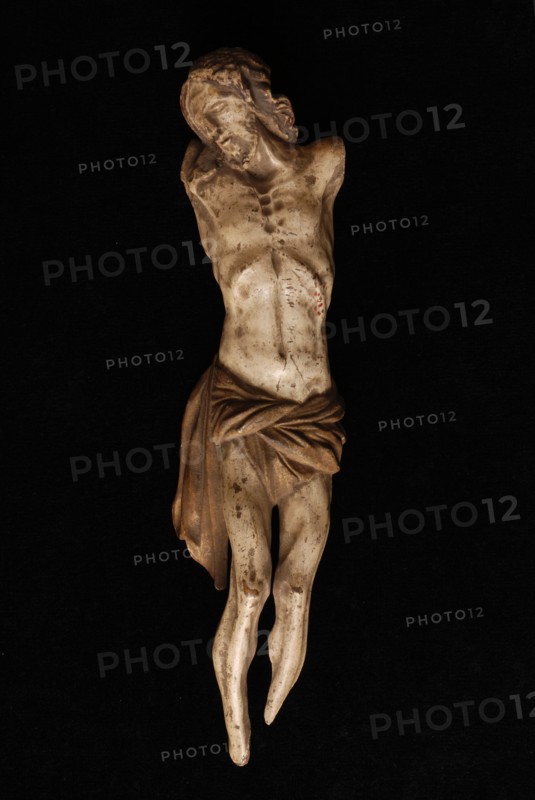 Crucifix, crucifix in wood, polychrome, crucifix cross sculpture wood lacquer, carved Wooden crucifix. Polychrome painted wood