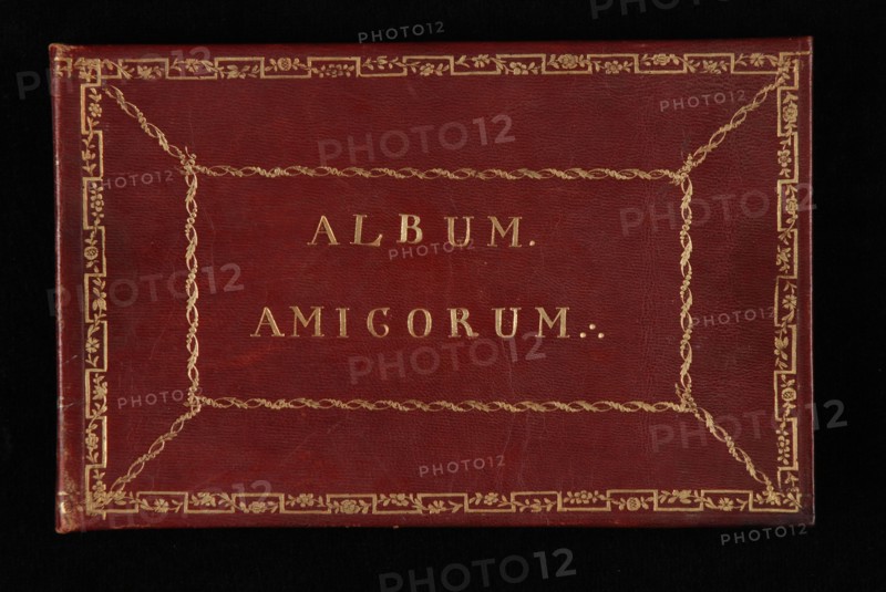 Poetry album by Adriana Petronella Spanjaart, poetry album album book information form cardboard paper leather, Poetry album
