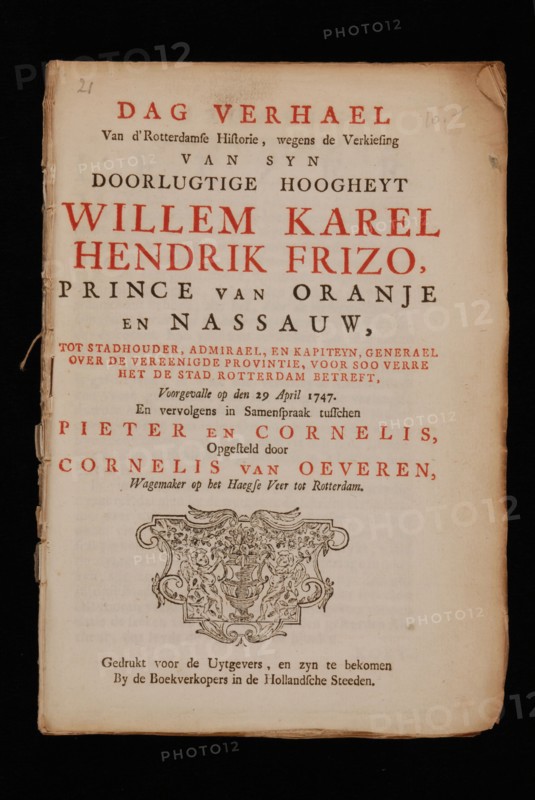 oud druk book information form paper, printed Day story of the 'Rotterdam history due to the choice of synonymous highness