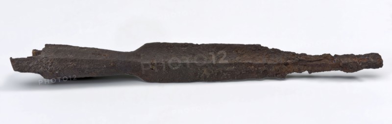 Lanspunt, lance pole weapon weapon foundations iron metal, forged lapping point without shaft with stretched narrow flat partly