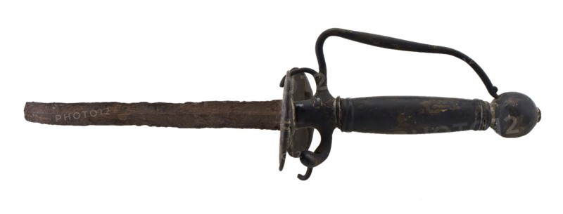 Military ornaments from the first half of the eighteenth century, ornamental sword sword weapon weapon fragment soil found