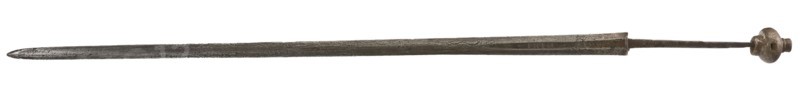 Blade with push-button for ornamental weighing, blade sword sword vest arm part soil find wrought iron metal total h 83.0 blade