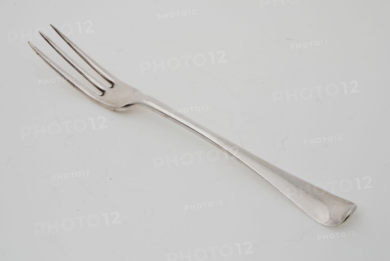Silversmith: Adam van Goorberg, Nine forks with three teeth, fork cutlery silver, forged Steel three teeth AVG 5 stadskeur Delft