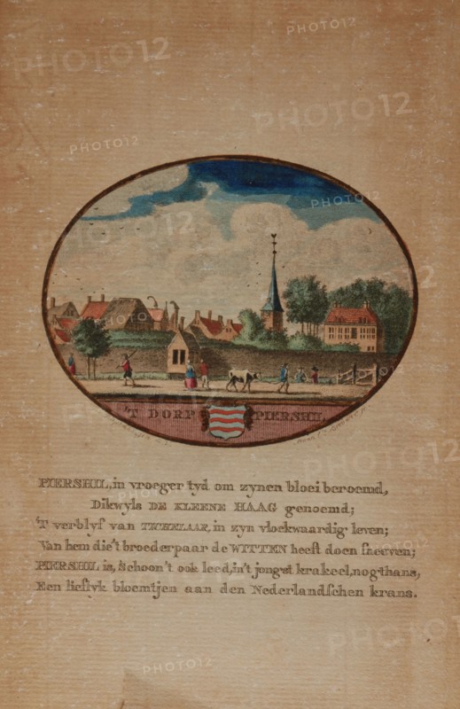 Banse, H.A., OLLEFEN, L. VAN and BAKKER, R. De Nederlandsche Stad- en Dorp-beschryver. Title page: colored engraving