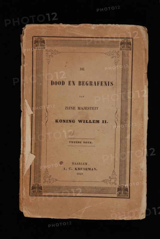 Kruseman, A.C., The death and funeral of His Majesty King William II, oud druk book information form paper cardboard, printed