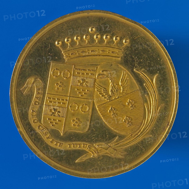 Medal on the 50th wedding anniversary of . Hoynck van Papendrecht and Paulina Loeff on October 25, 1835, wedding medal medallion