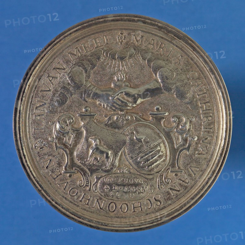 Meester "B", Wedding medal at the 25-year marriage of Jan van Meel and Maria Catharina van Schoonhoven, wedding medal plaque