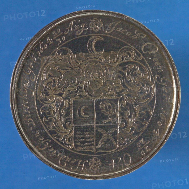 Medal on the 50-year marriage of Jacob Veen and Hendrickje Bisschop, wedding medal medal image silver, engraved engraved